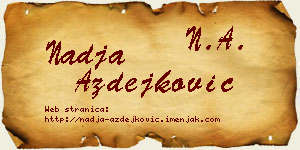 Nadja Azdejković vizit kartica